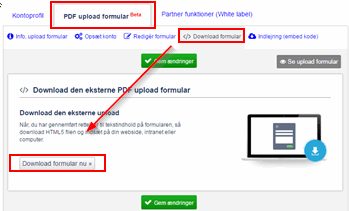 Download formularen og udgiv fra din webside