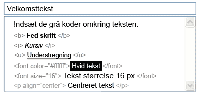 Rediger din velkomsttekst til din online tryksag.